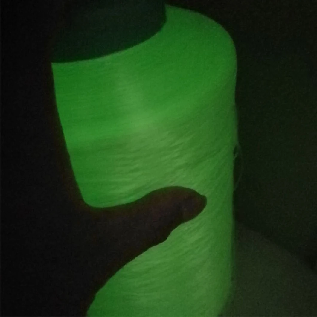 Wholesale Functional Yarn Glows in The Dark 75D/36f DTY Phosphorescent Effect Ribbon Yarn